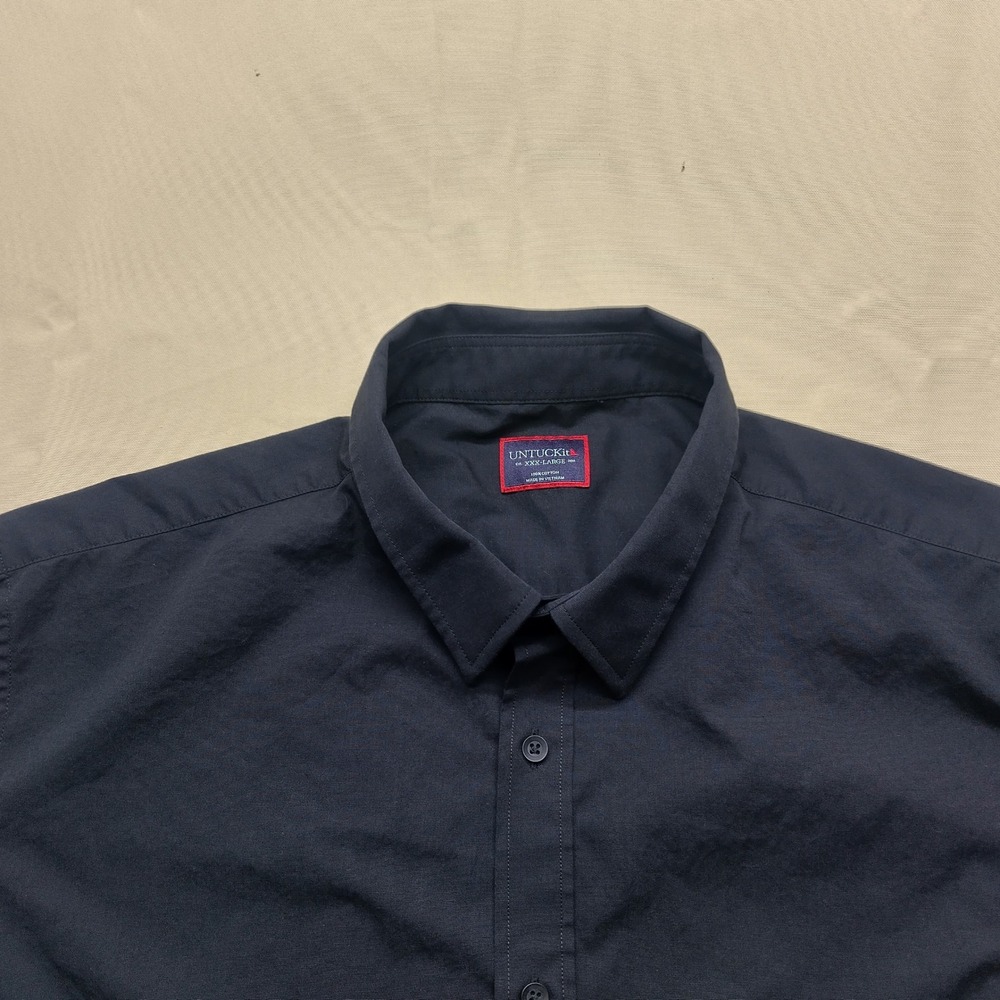 UNTUCKit Coufran Mens 3XL Navy Blue Short Sleeve Cotton Button Down Shirt 31264